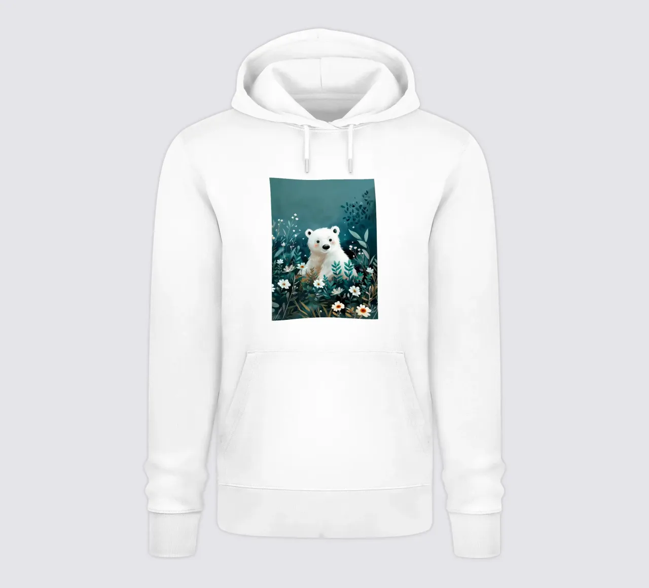 Orso polare in fiori felpa con cappuccio da Damion Francis