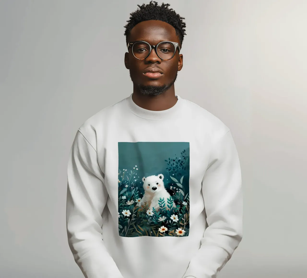 Orso polare in fiori felpa da Damion Francis