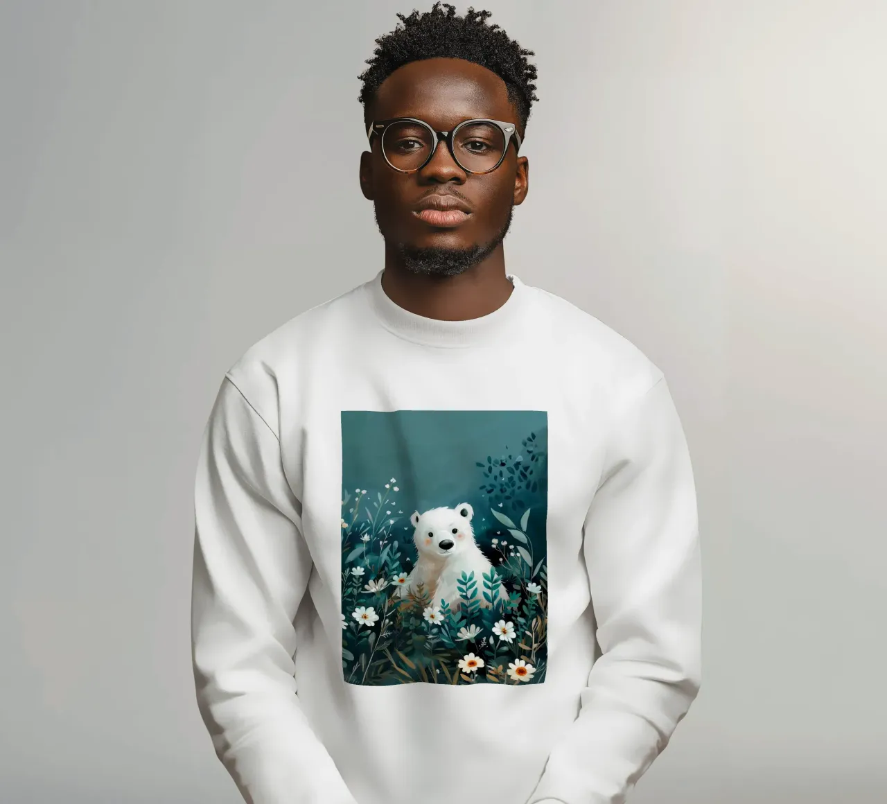 Orso polare in fiori felpa da Damion Francis