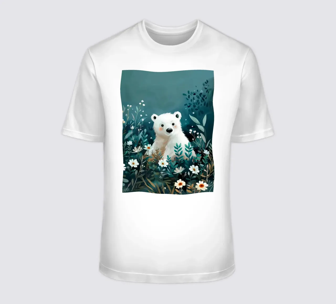 Orso polare in fiori t-shirt da Damion Francis