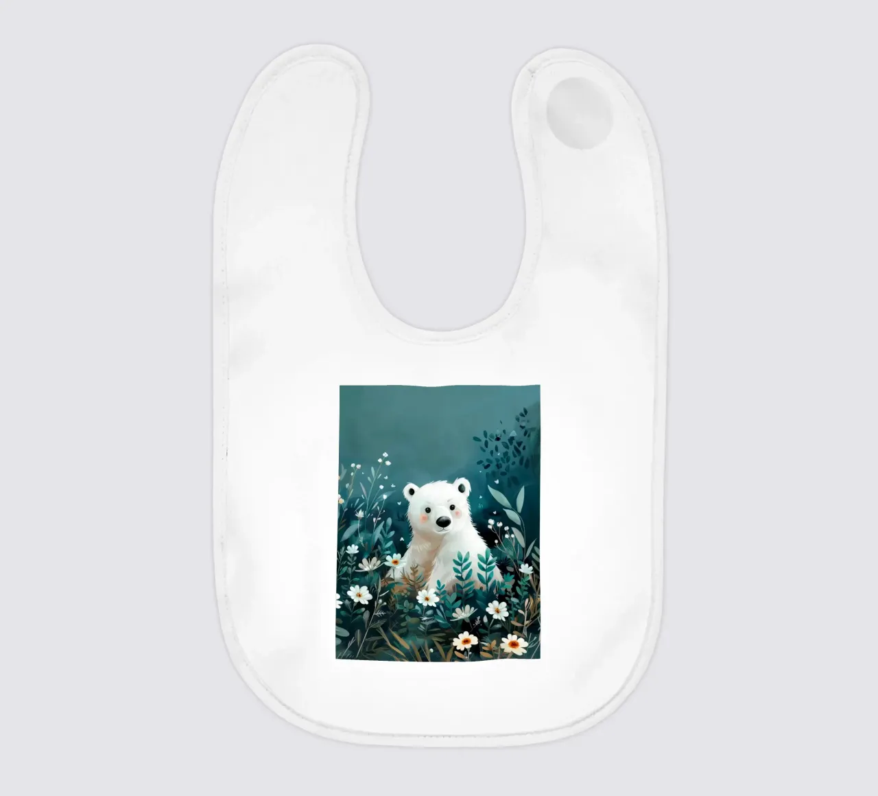 Orso polare in fiori bavaglino da Damion Francis