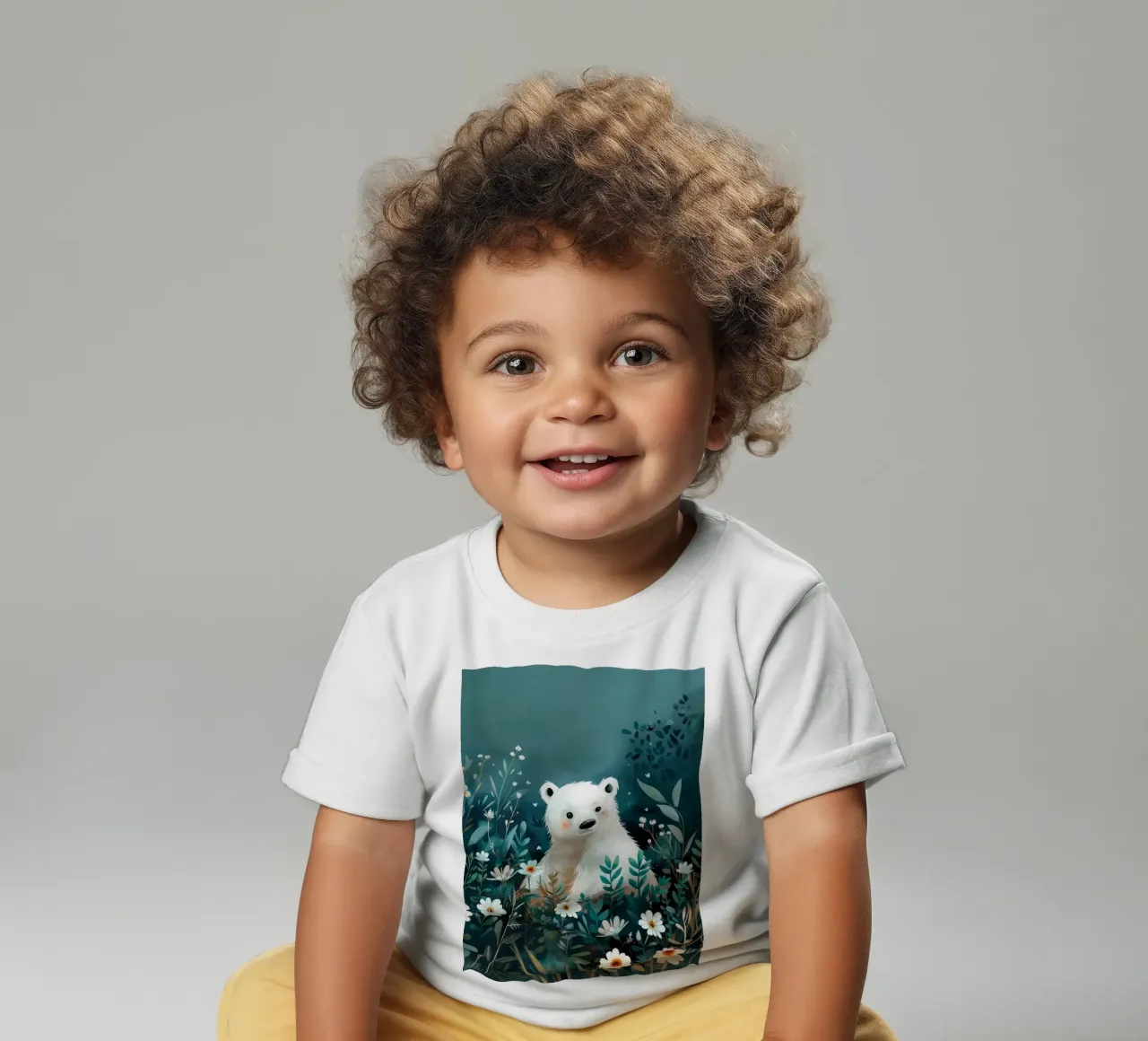 Orso polare in fiori maglietta neonato da Damion Francis