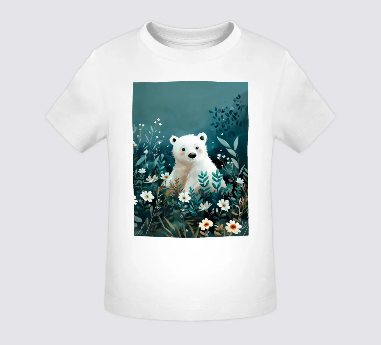 Orso polare in fiori maglietta neonato da Damion Francis