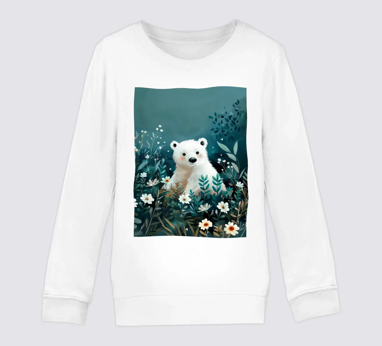 Orso polare in fiori felpa bambino da Damion Francis