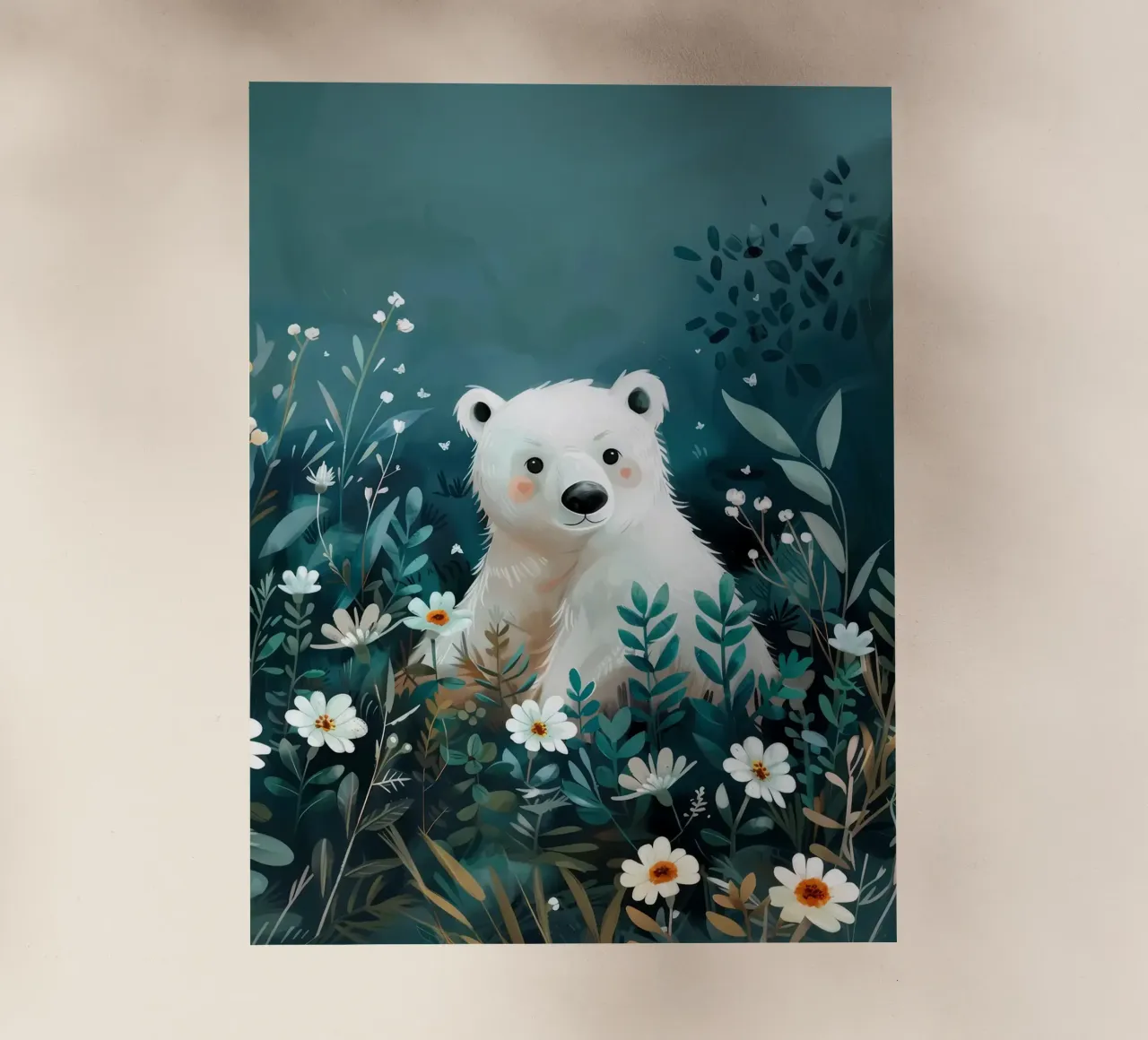 Orso polare in fiori pellicola backlit da Damion Francis