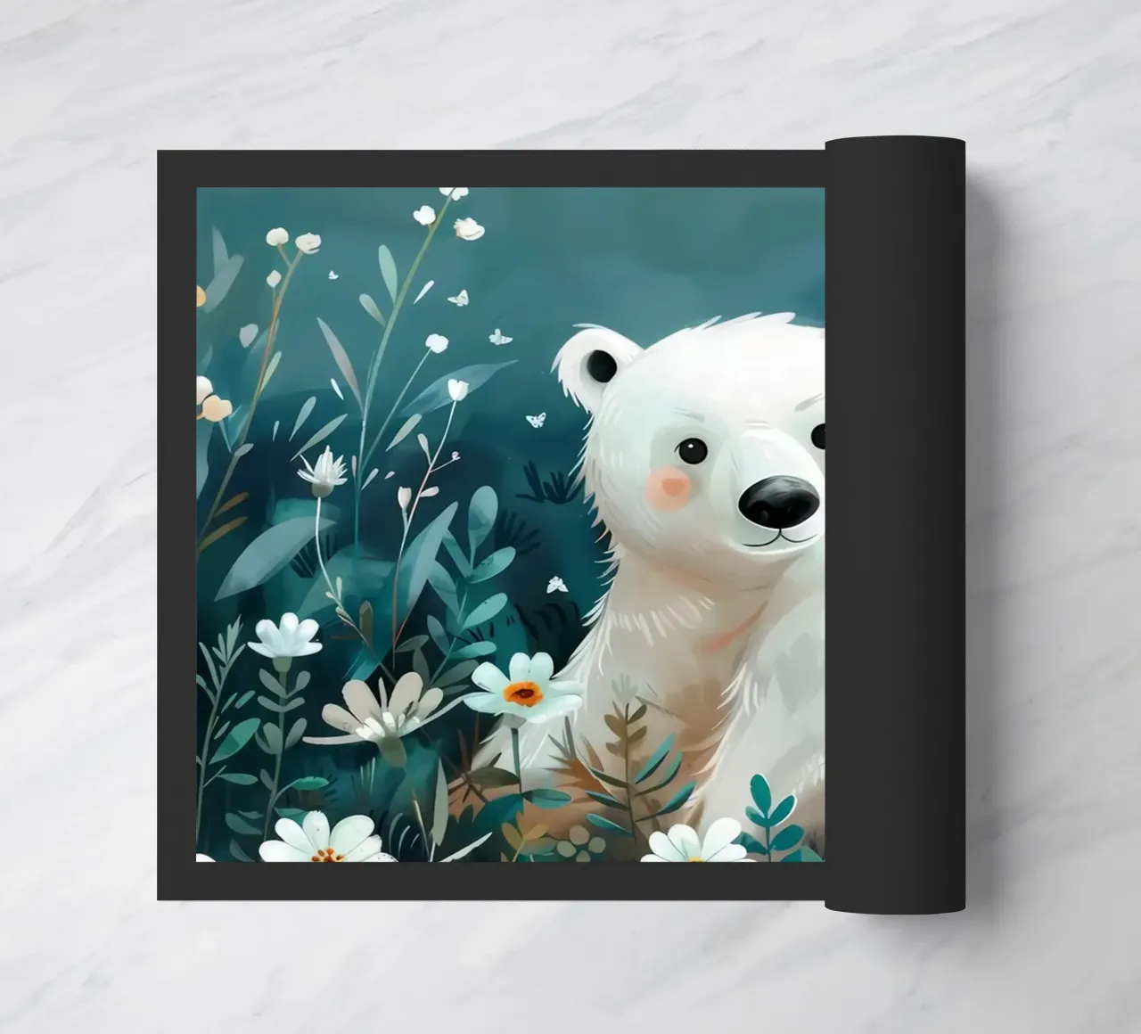 Orso polare in fiori zerbino da Damion Francis