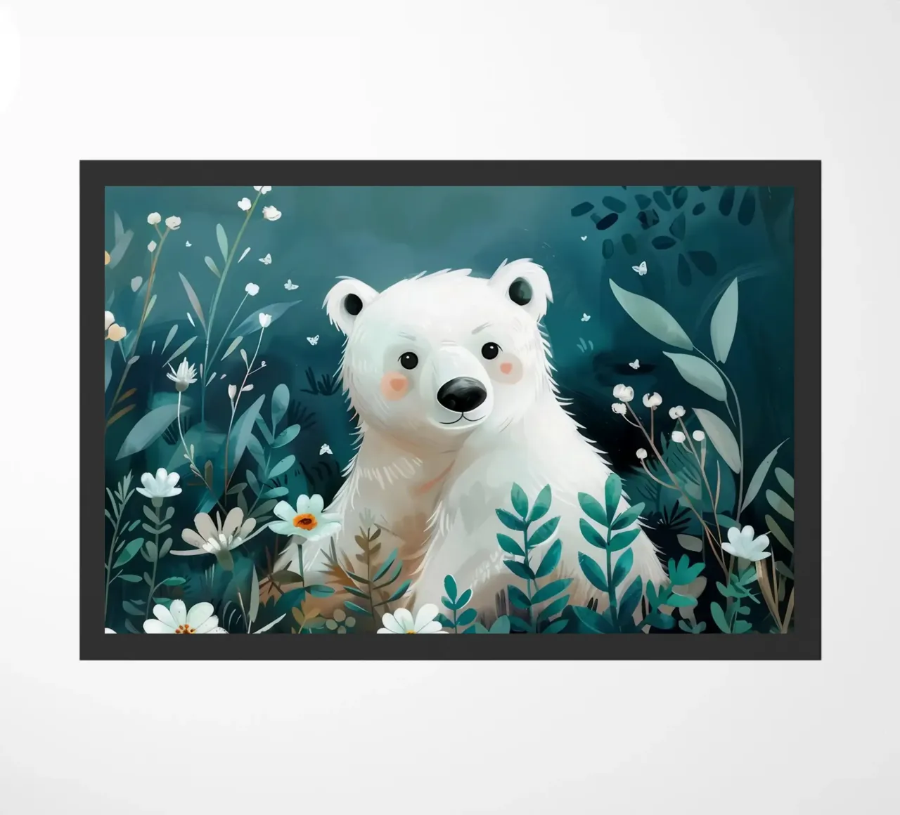 Orso polare in fiori zerbino da Damion Francis