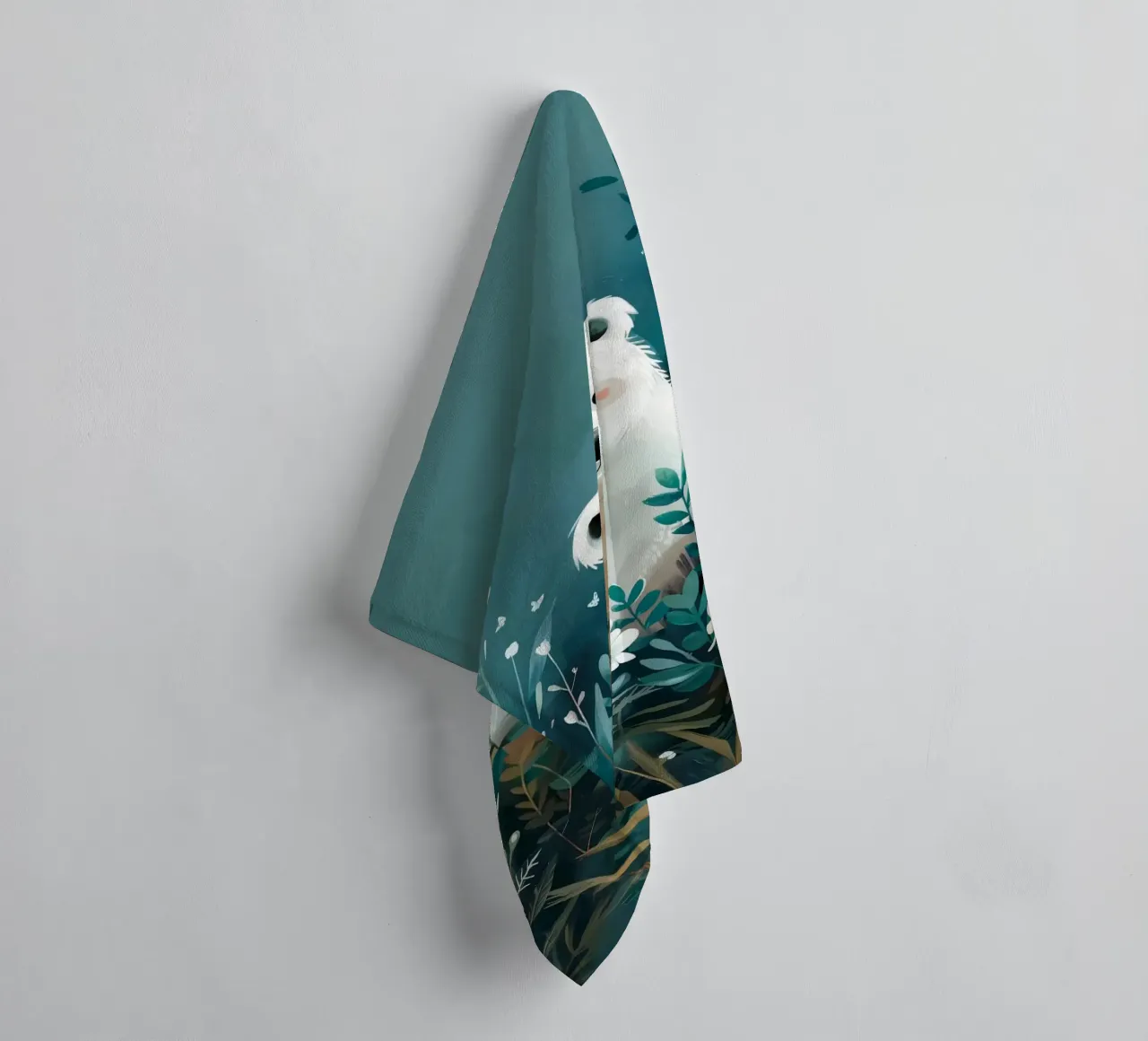Orso polare in fiori asciugamano da bagno da Damion Francis