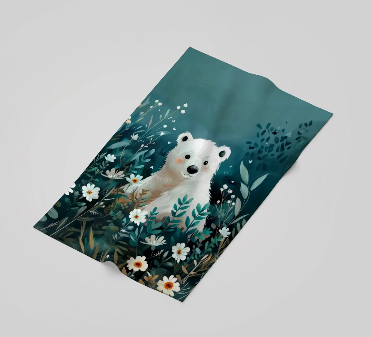 Orso polare in fiori telo mare da Damion Francis