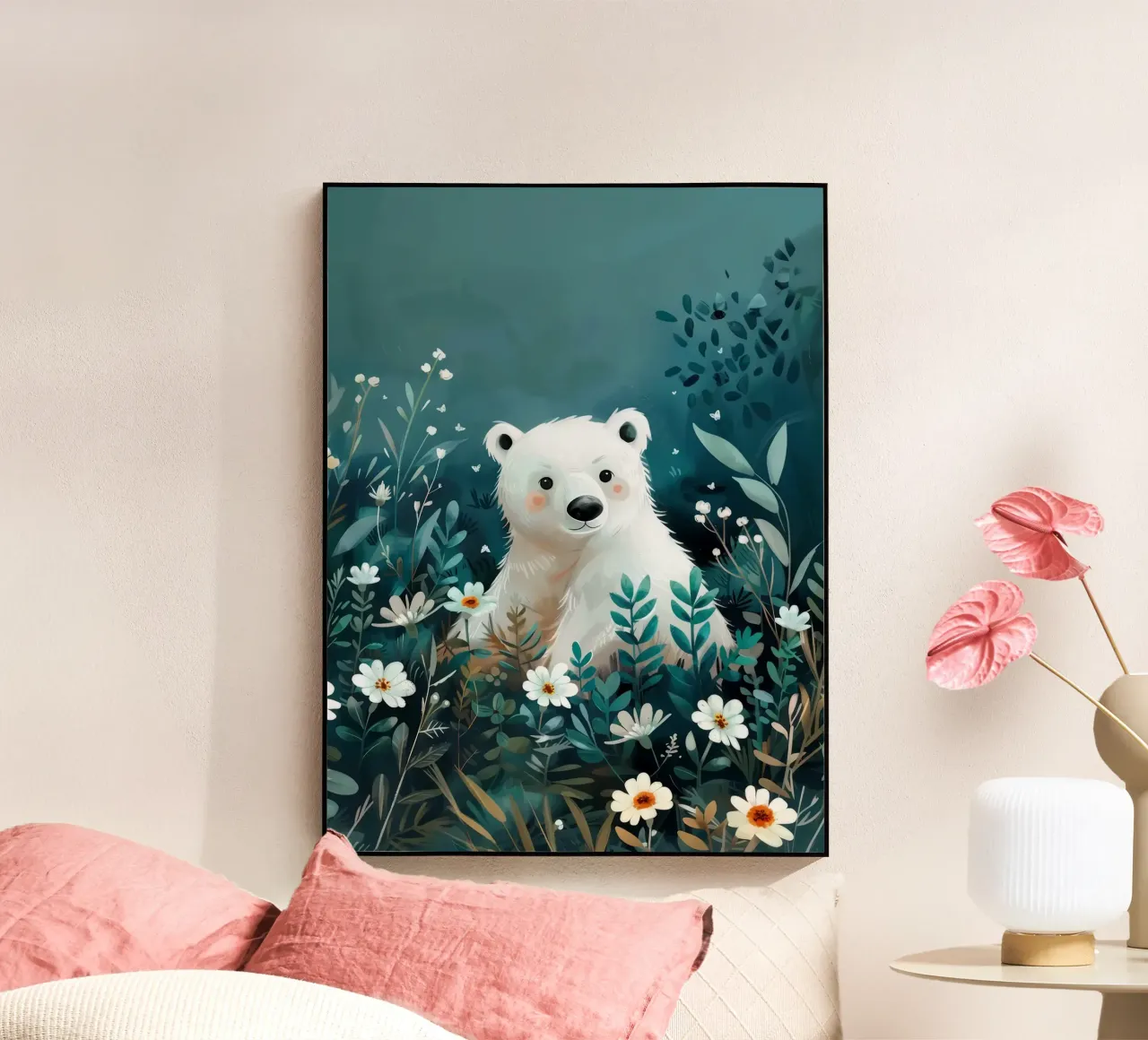Orso polare in fiori plexiglass da Damion Francis