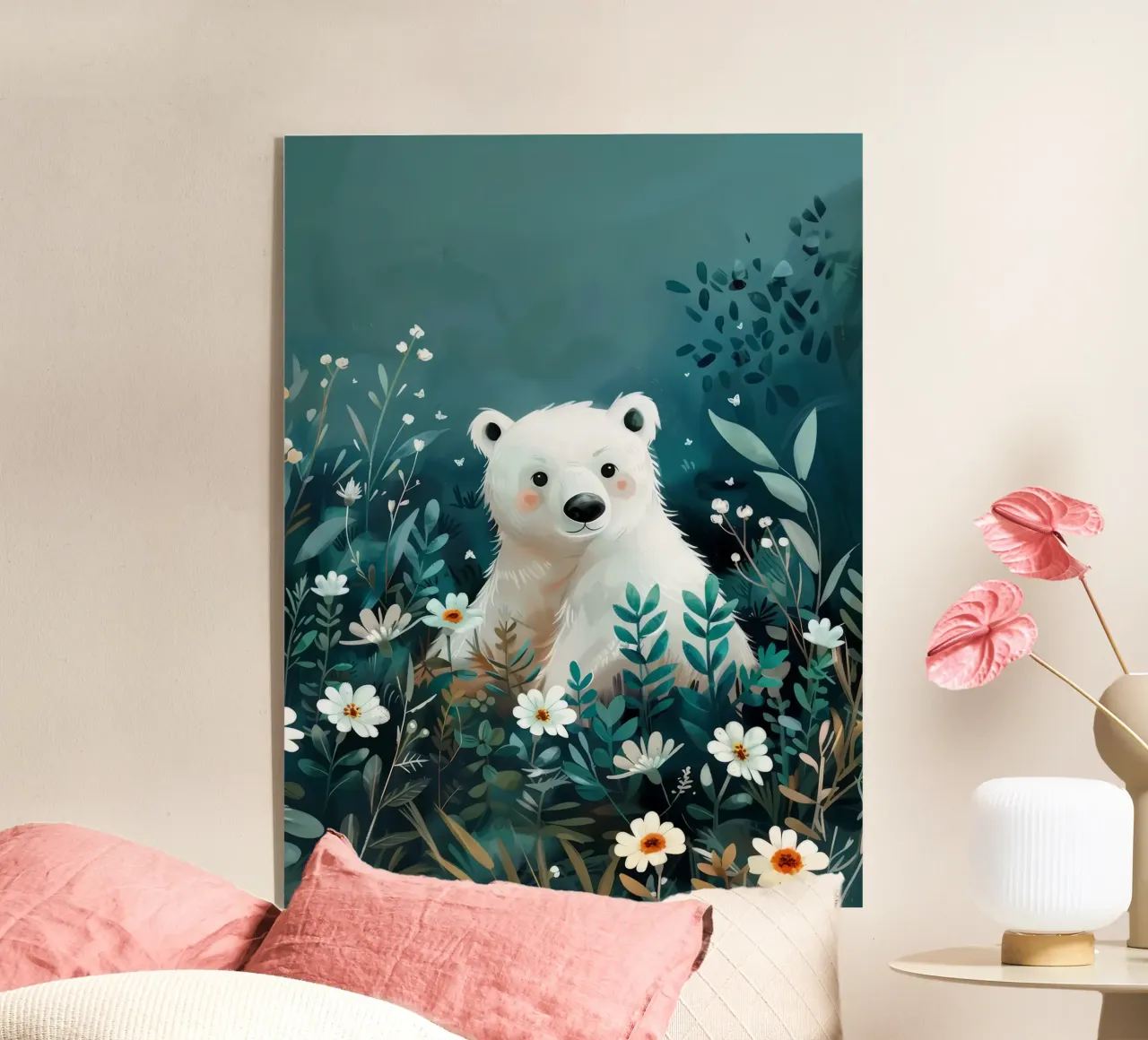 Orso polare in fiori plexiglass da Damion Francis