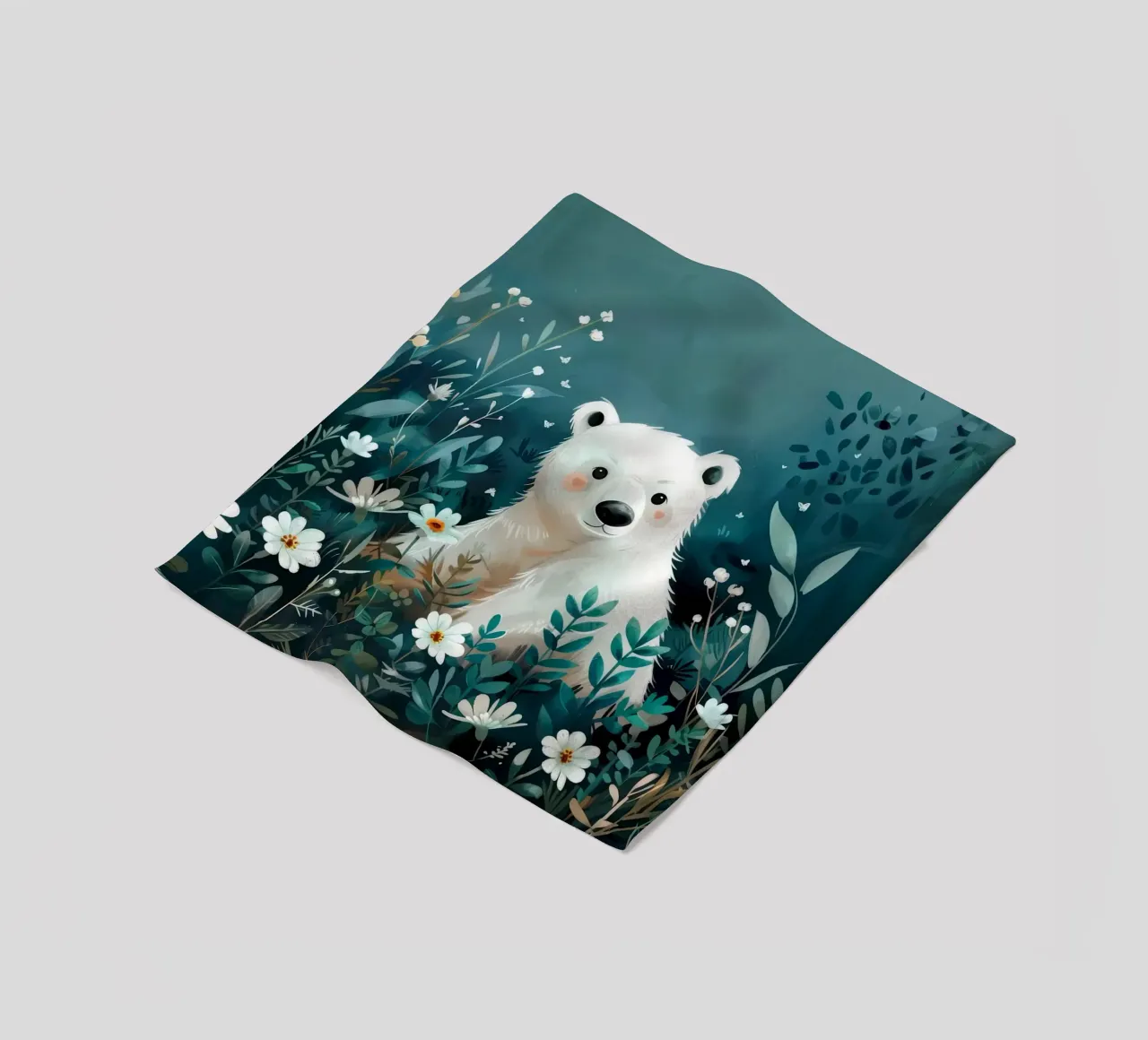 Orso polare in fiori coperta in pile da Damion Francis