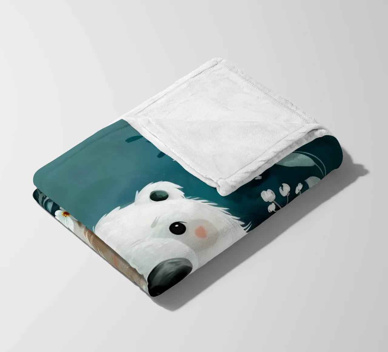 Orso polare in fiori coperta in pile da Damion Francis
