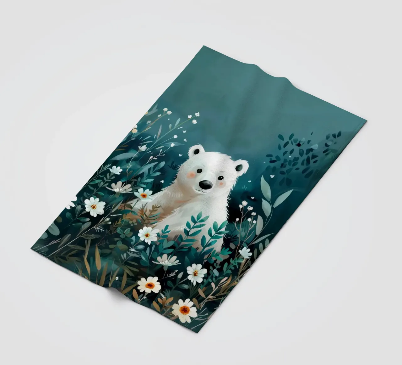 Orso polare in fiori coperta in pile da Damion Francis