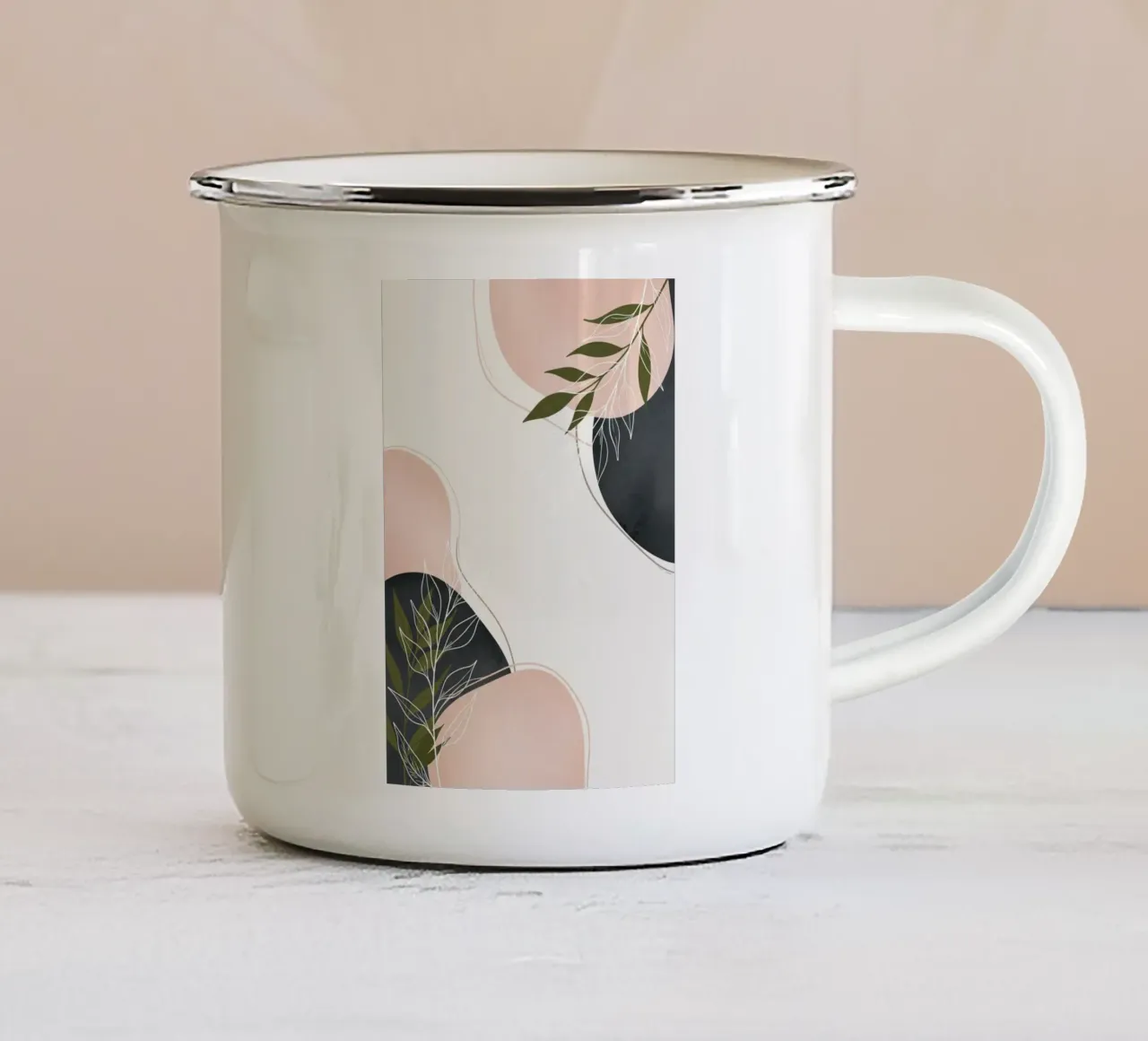 Eleganza botanica astratta: Rosa sereno tazza in smalto da Artistic-shop