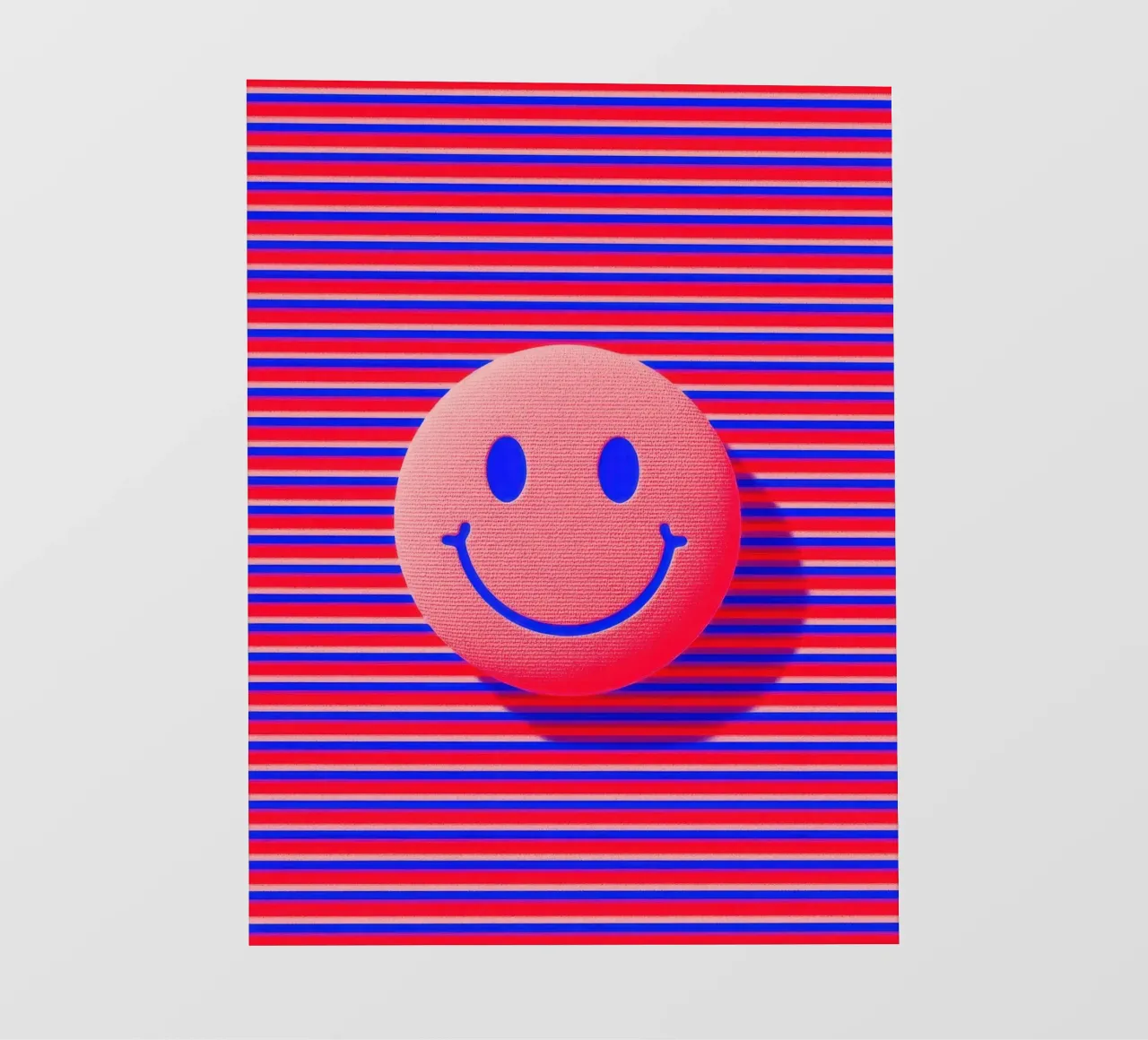 Retro Smiley Dopamin Illustrazione 3D pellicola backlit da Nikis Art Studio
