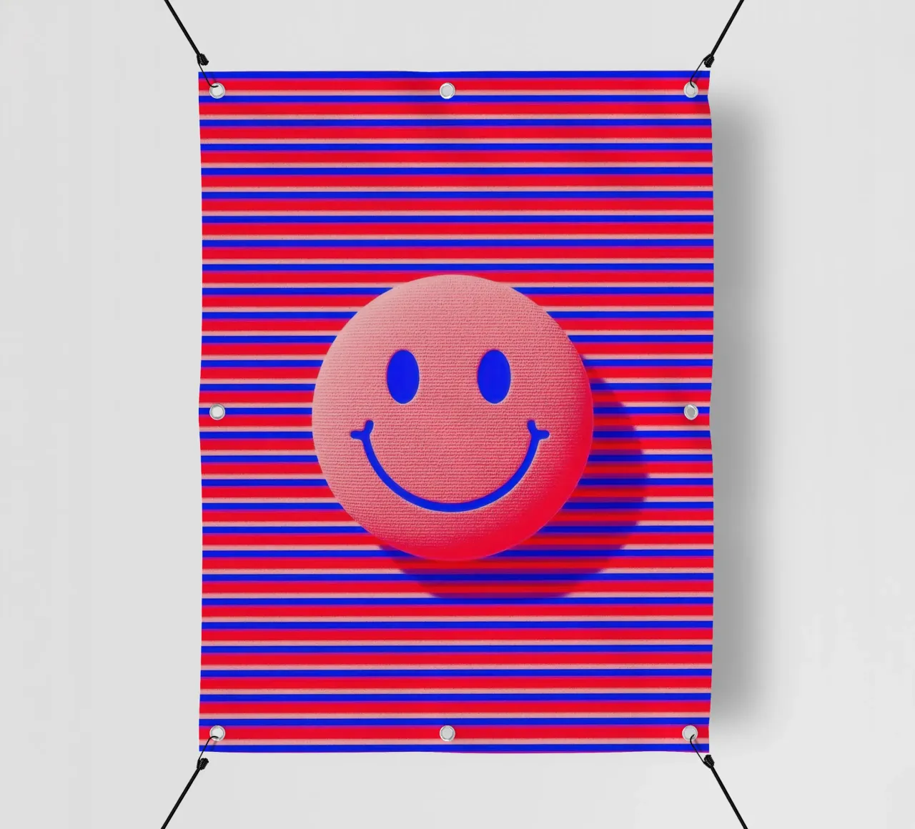 Retro Smiley Dopamin Illustrazione 3D telo in pvc da Nikis Art Studio