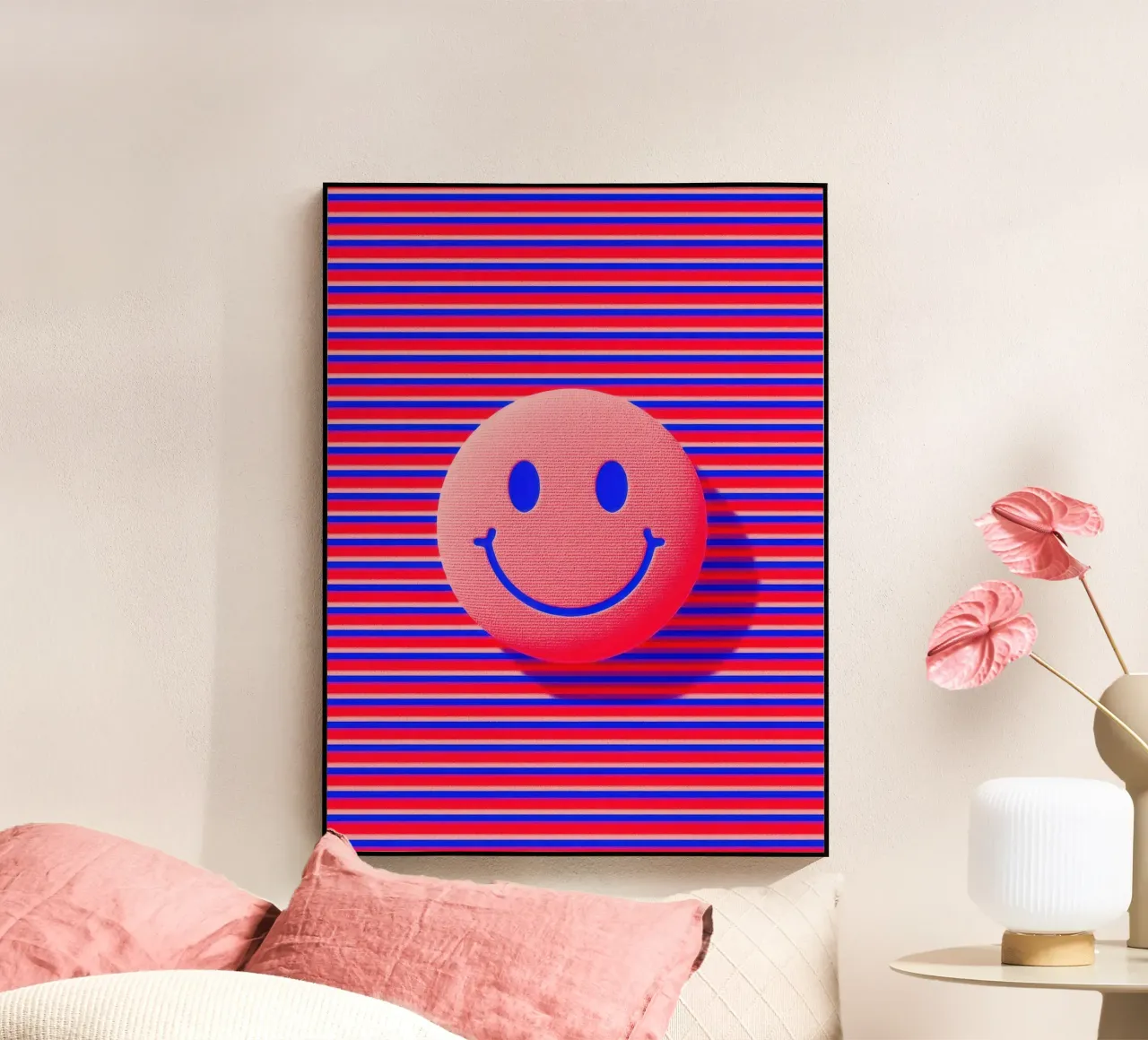Retro Smiley Dopamin Illustrazione 3D plexiglass da Nikis Art Studio