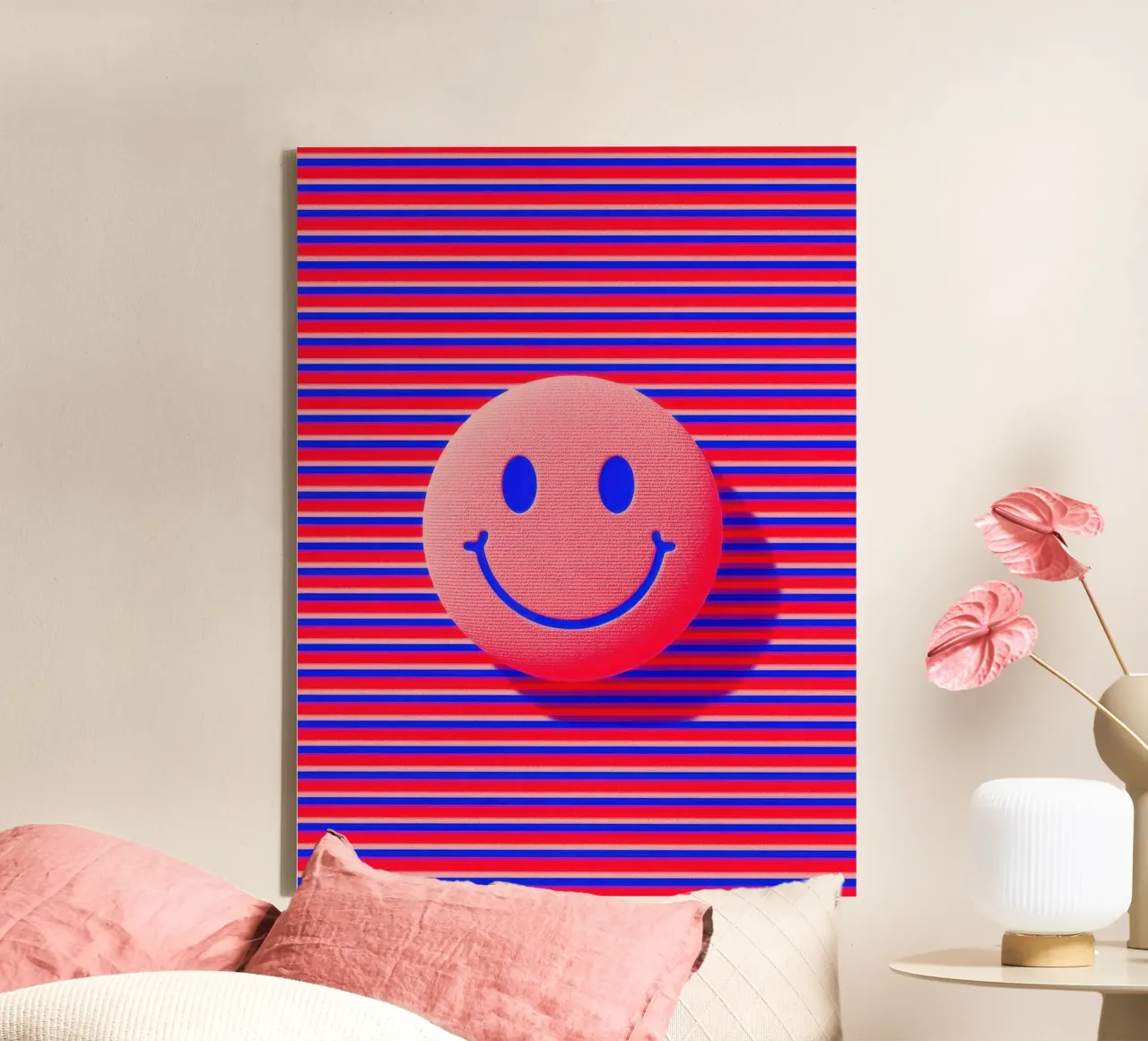 Retro Smiley Dopamin 3D Illustration canvas by Nikis Art Studio