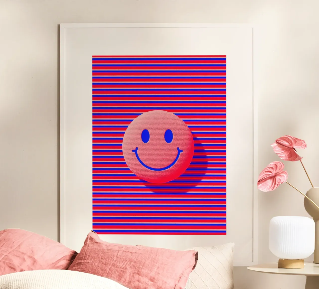 Retro Smiley Dopamin Illustrazione 3D carta hahnemühle da Nikis Art Studio