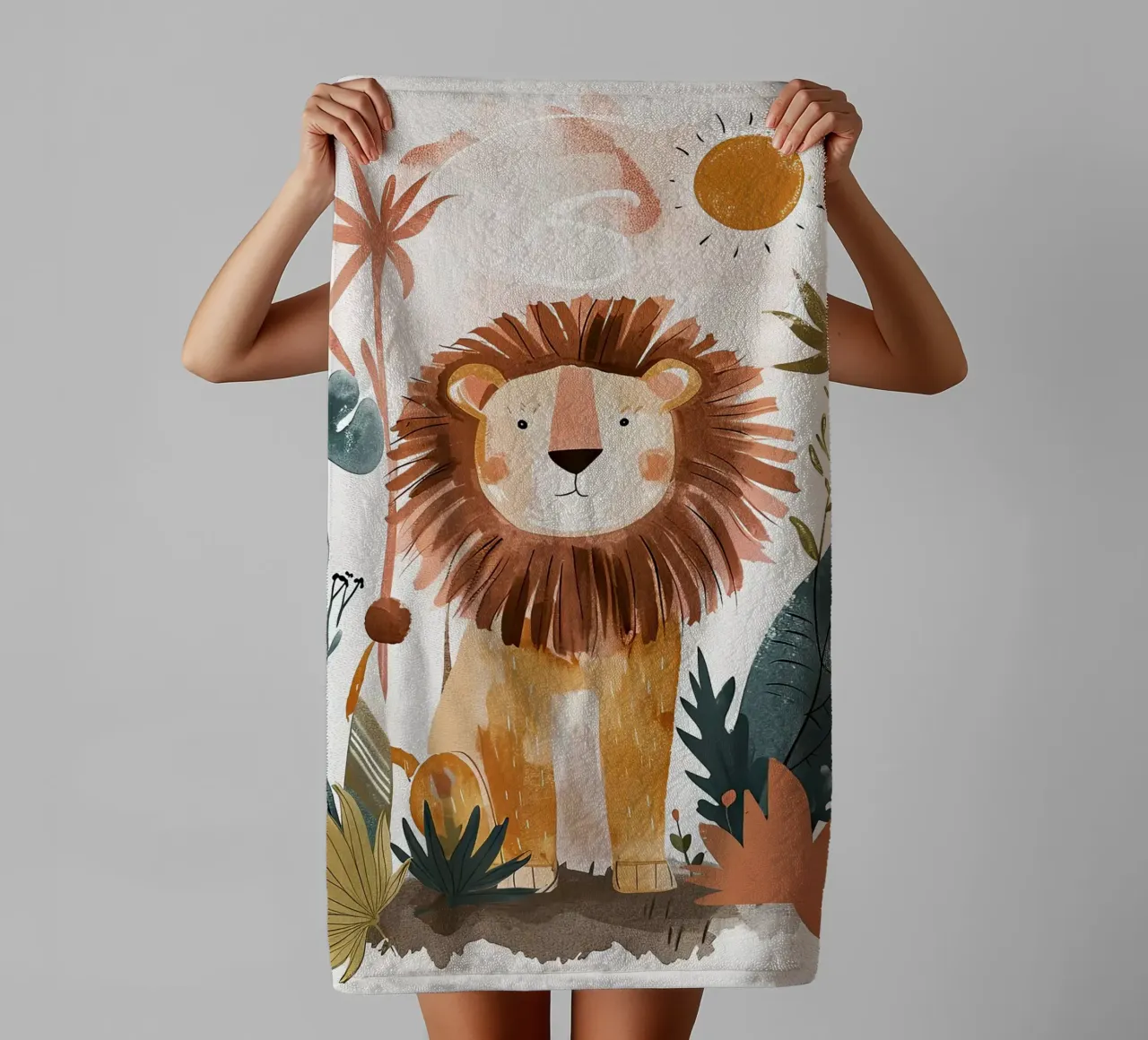 lion towel by Damion Francis