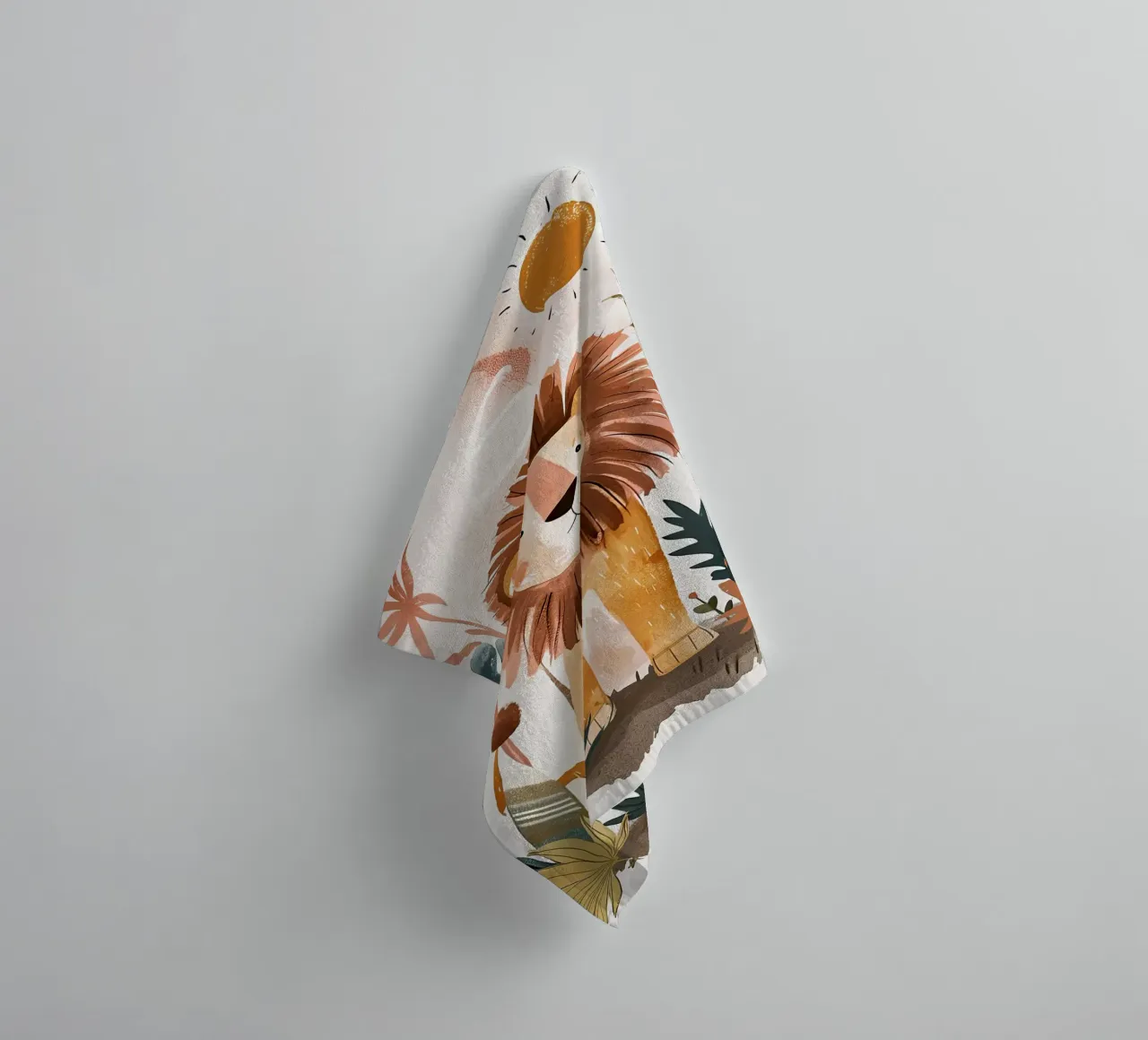 lion towel by Damion Francis