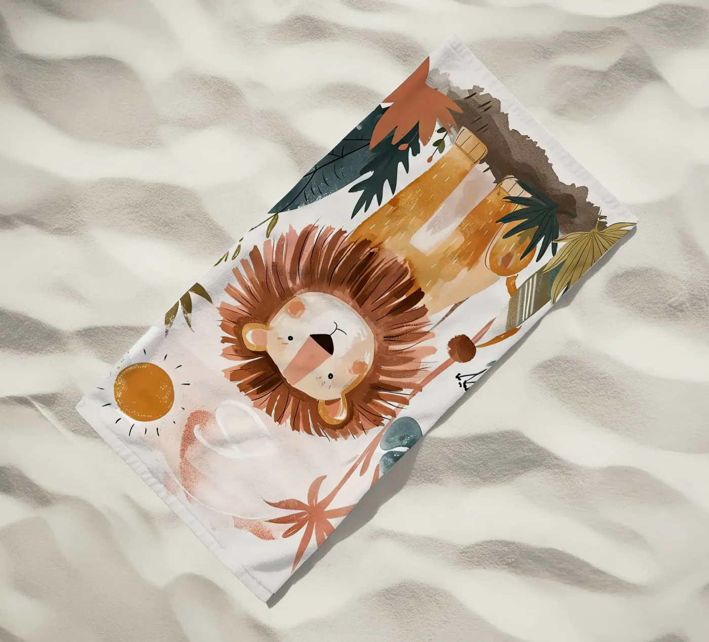 lion serviette de plage de Damion Francis