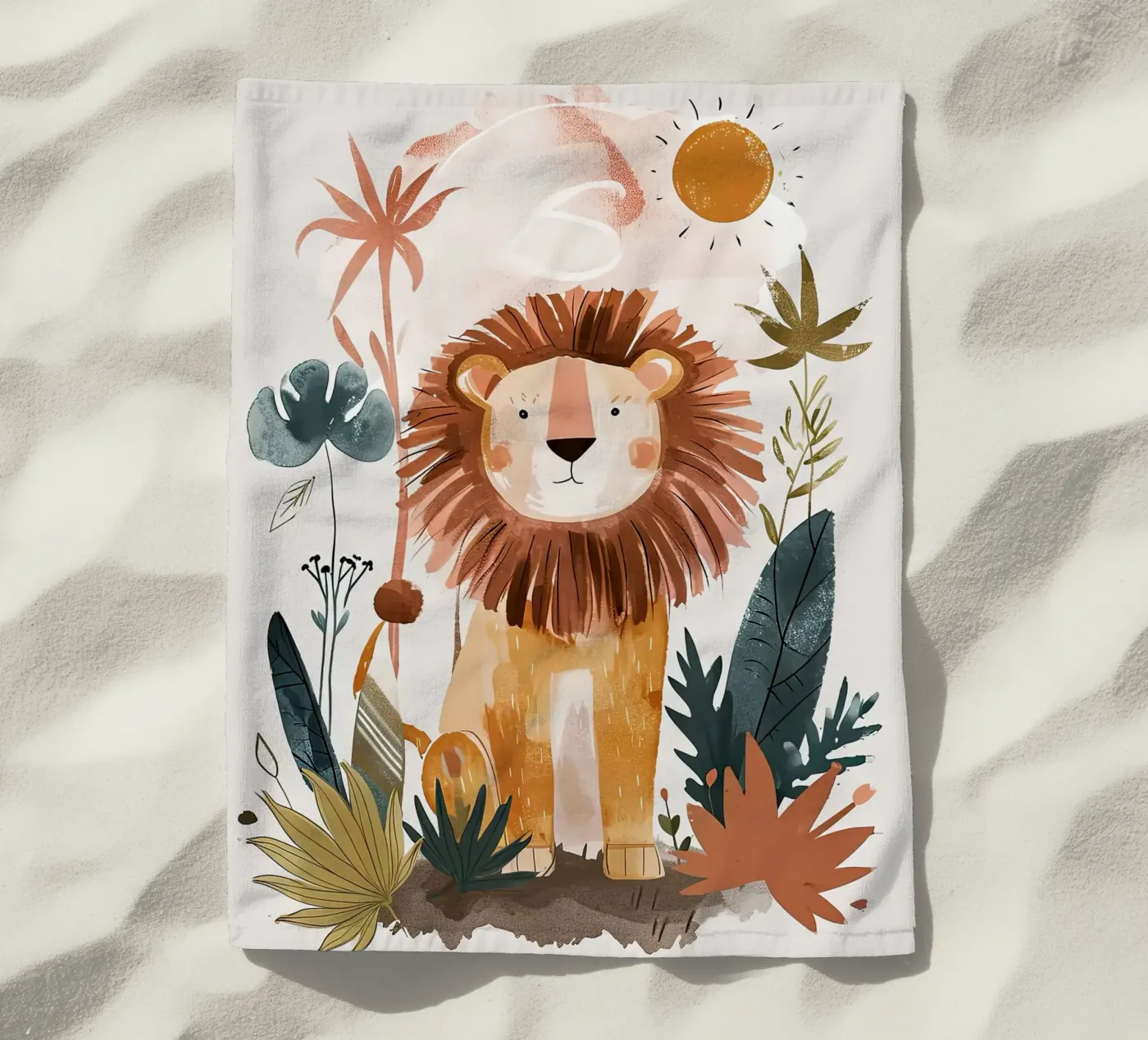 lion serviette de plage de Damion Francis