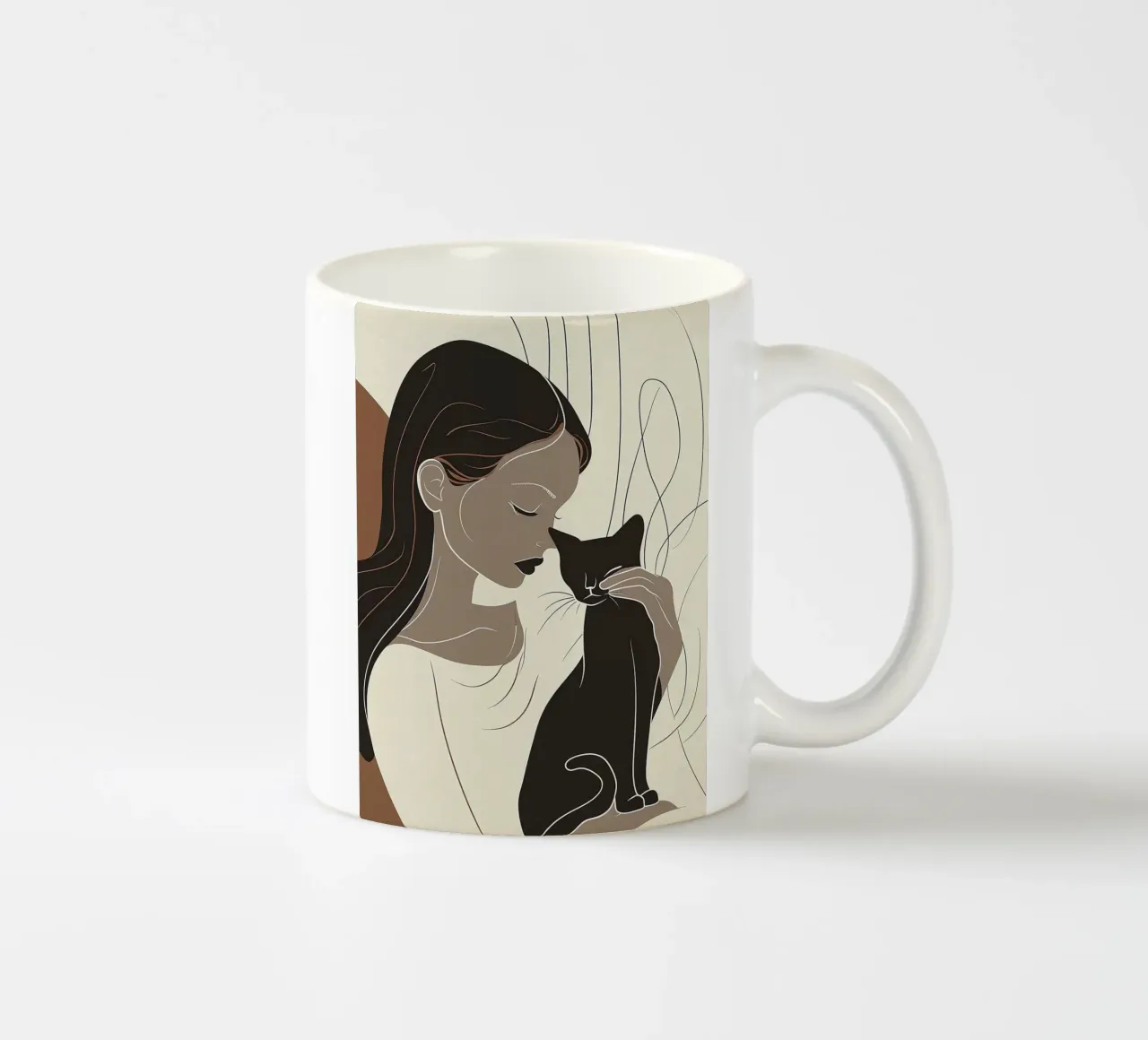 L'amore minimalista per i gatti tazza in ceramica da Damion Francis