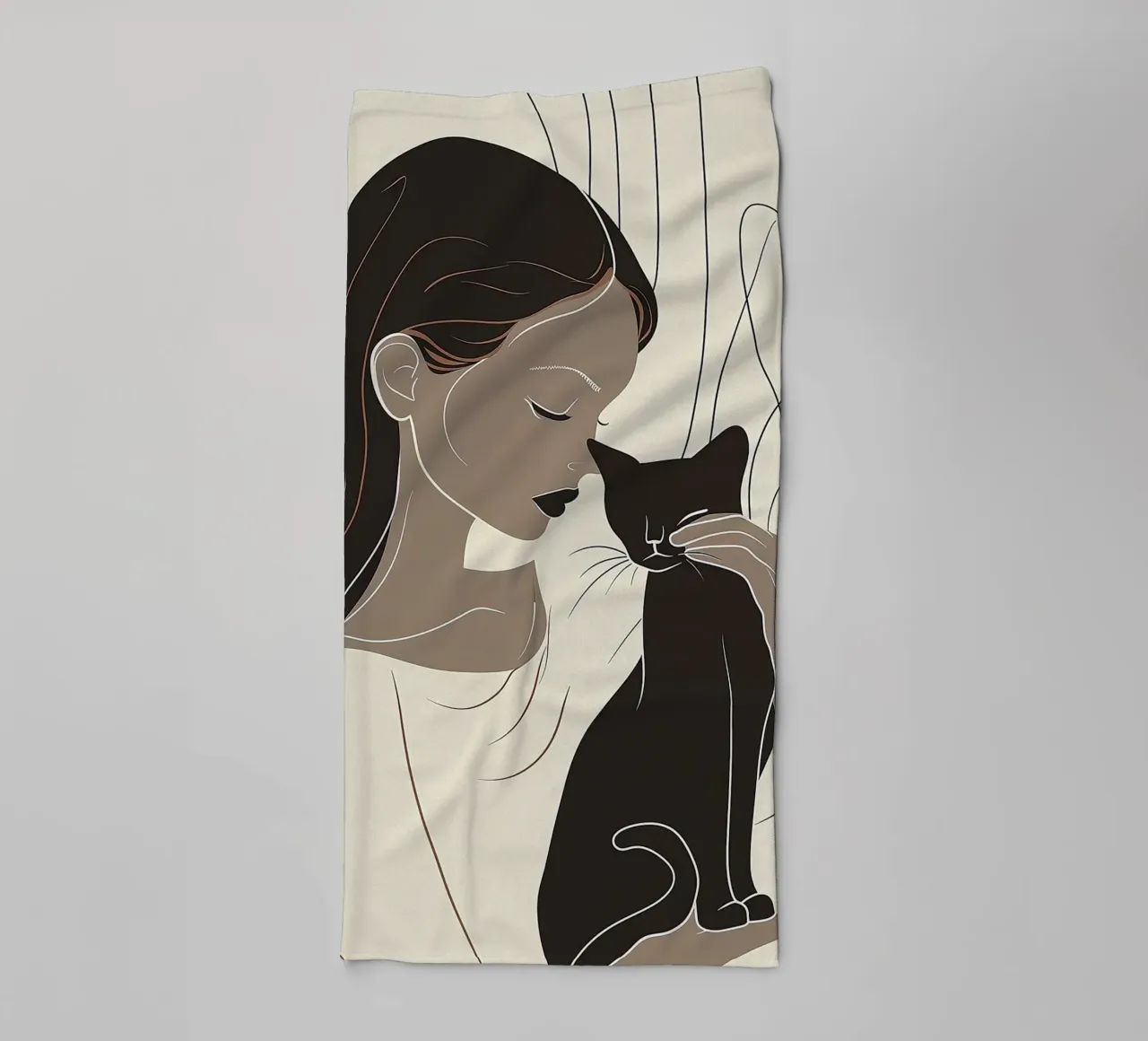 L'amore minimalista per i gatti asciugamano da bagno da Damion Francis