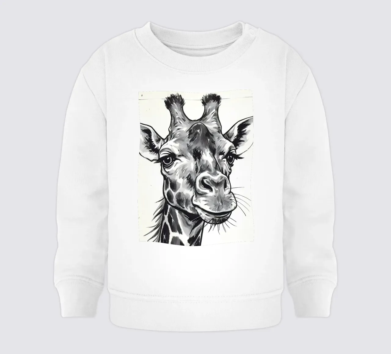 Ritratto monocromatico di giraffa felpa neonato da Damion Francis