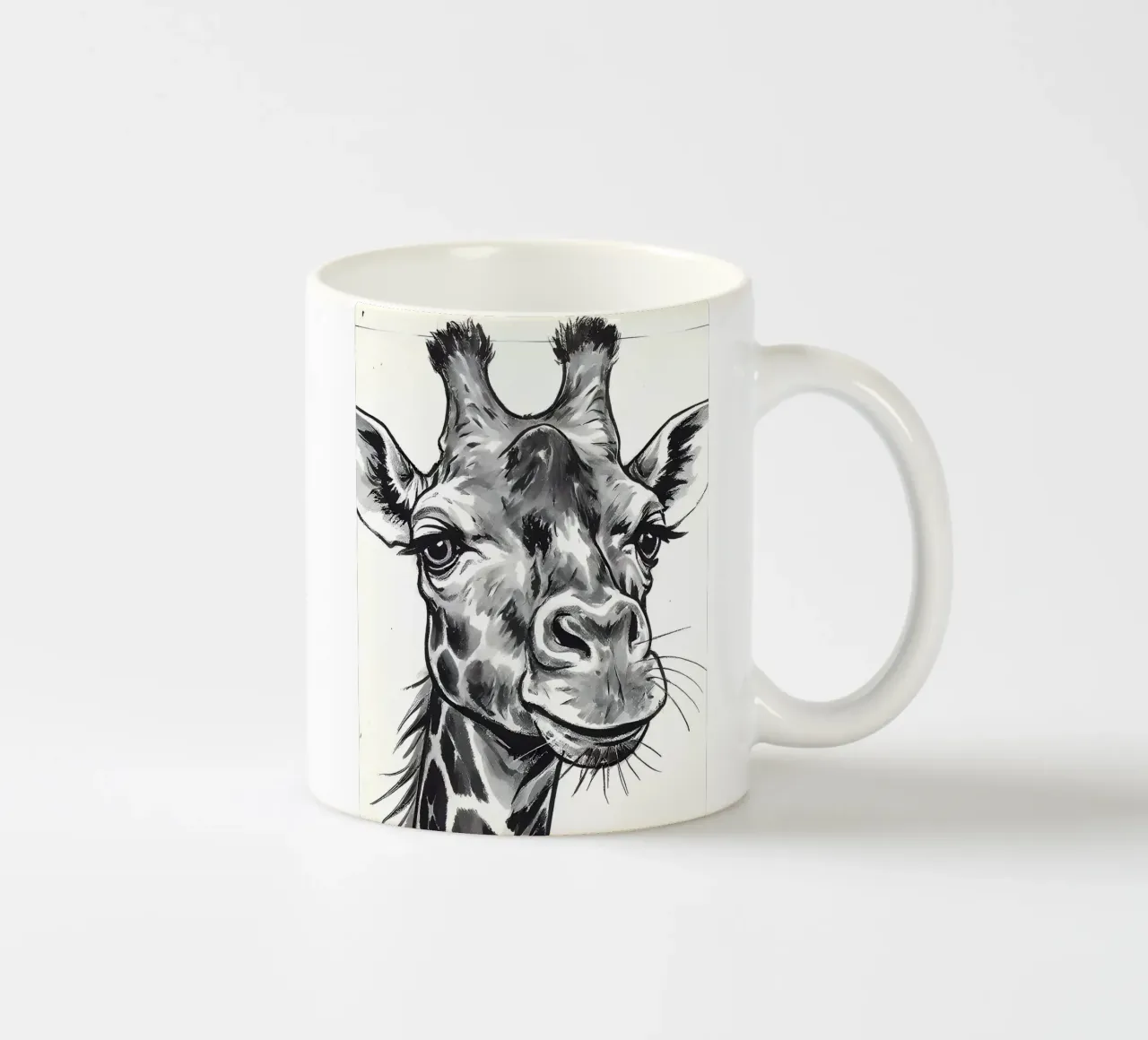 Ritratto monocromatico di giraffa tazza in ceramica da Damion Francis