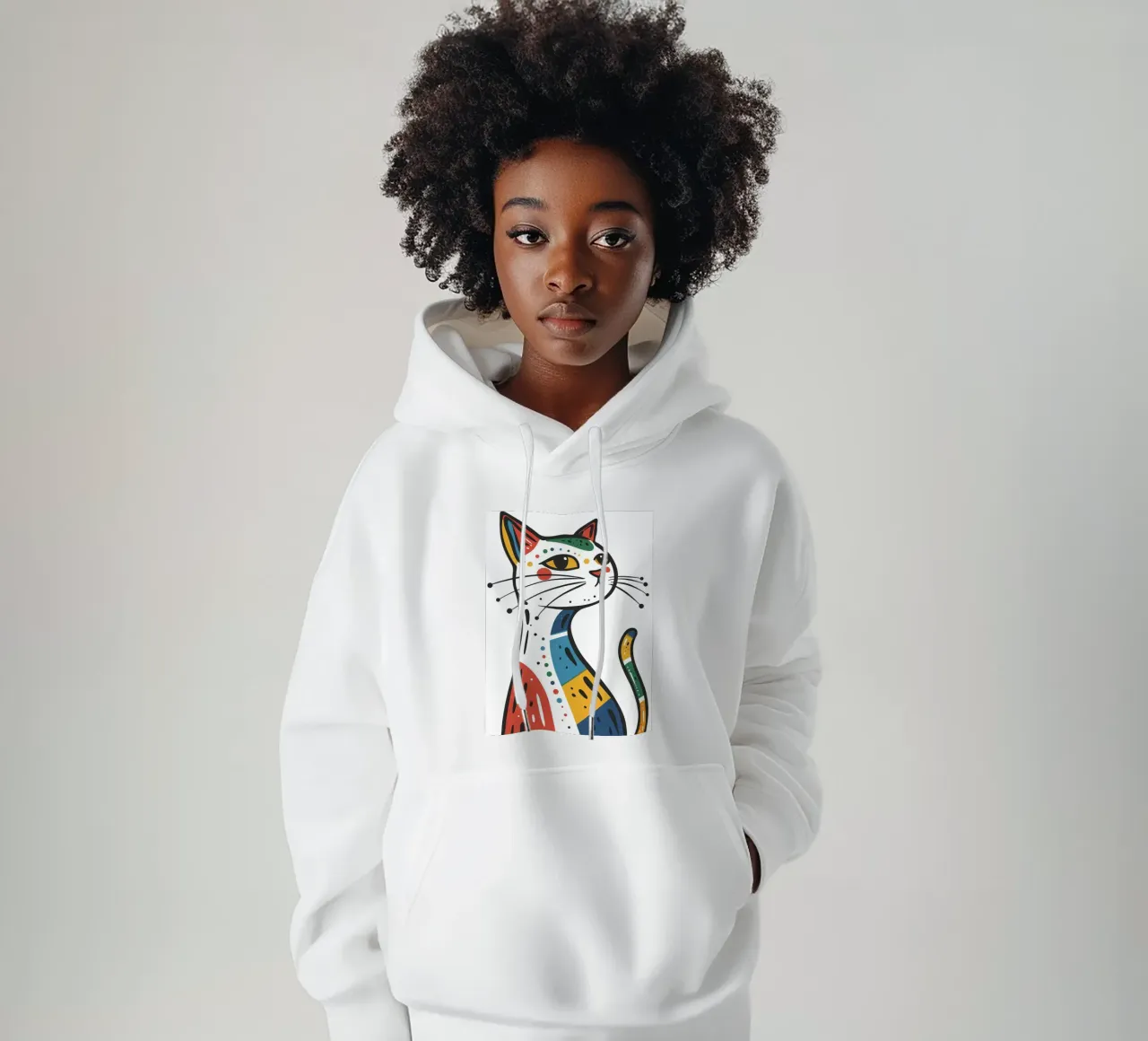 Multi Color Cat felpa con cappuccio da Damion Francis