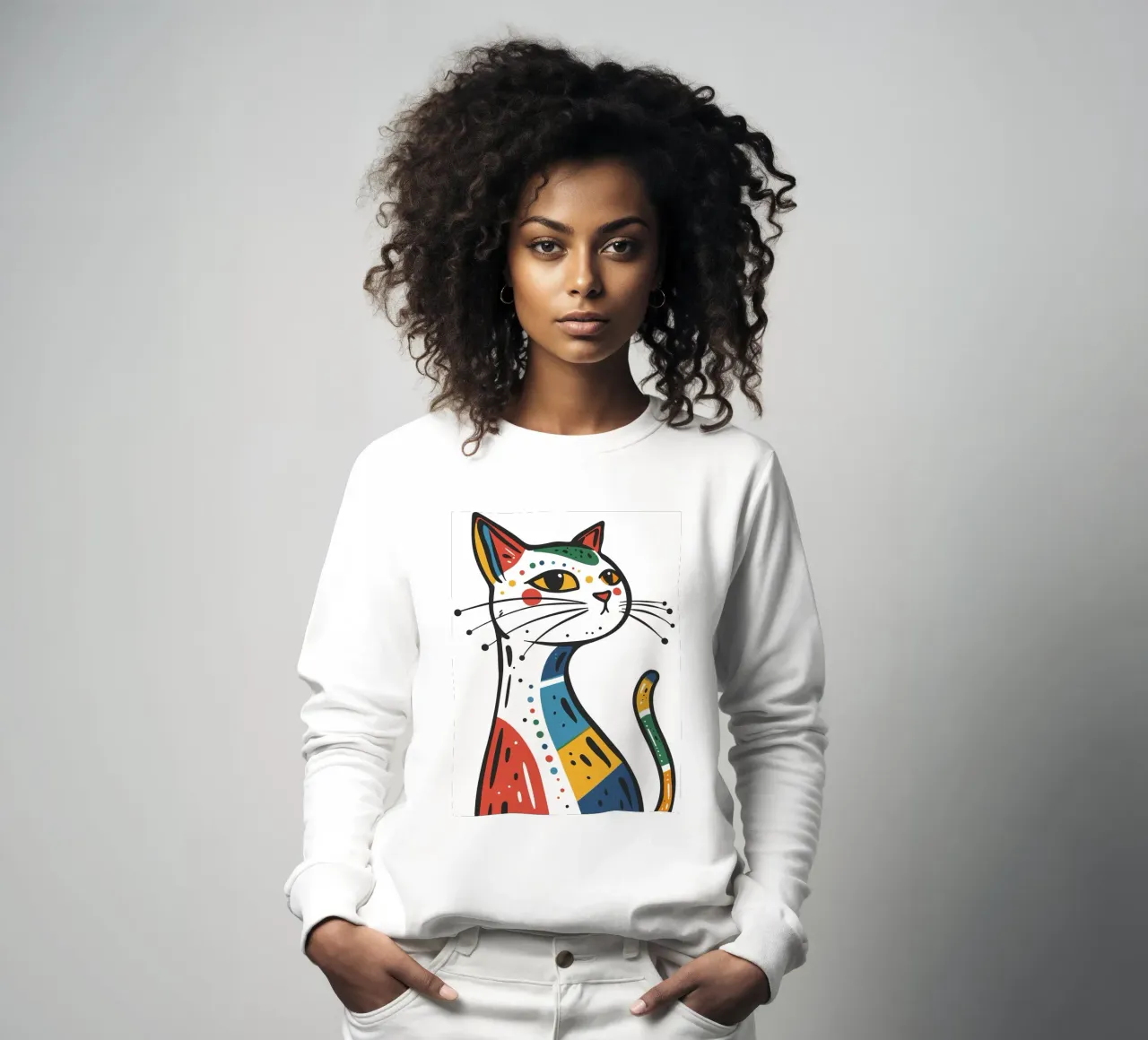 Multi Color Cat felpa da Damion Francis
