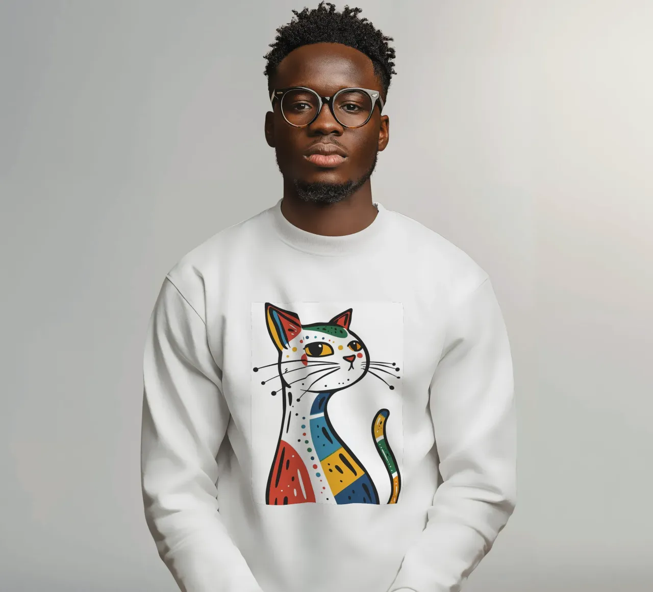 Multi Color Cat felpa da Damion Francis