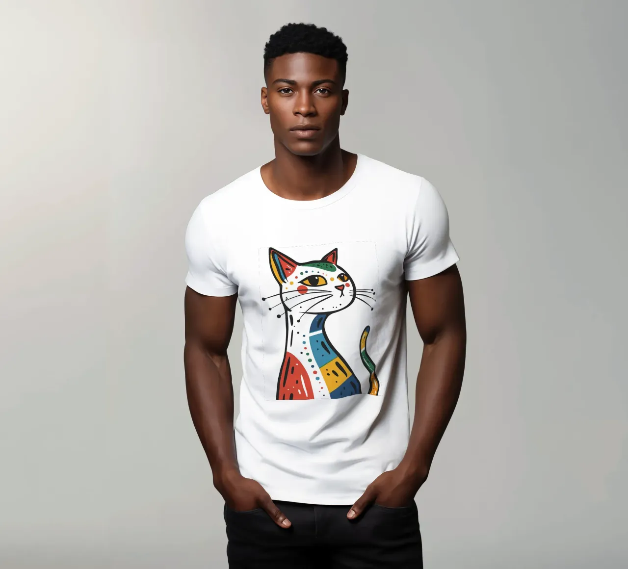 Multi Color Cat t-shirt da Damion Francis