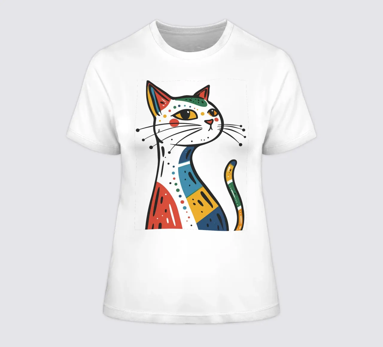 Multi Color Cat t-shirt da donna da Damion Francis
