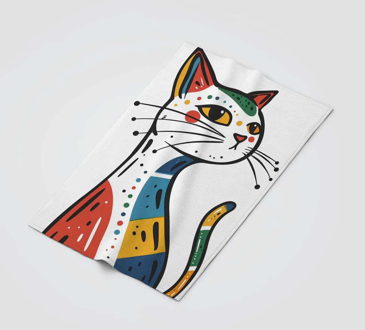 Multi Color Cat coperta in pile da Damion Francis