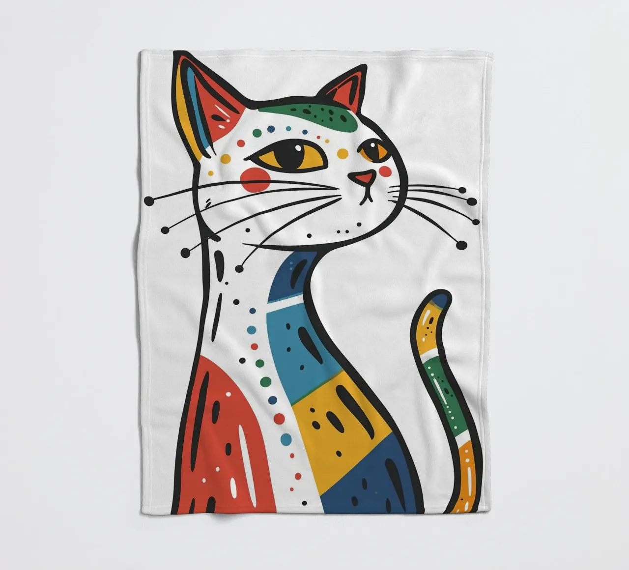 Multi Color Cat coperta in pile da Damion Francis