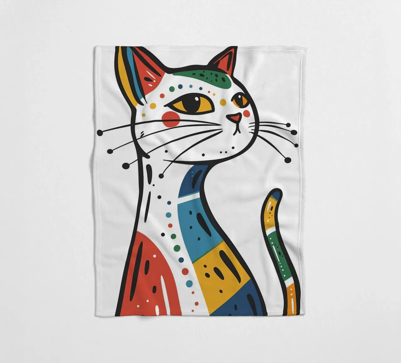 Multi Color Cat coperta in pile da Damion Francis