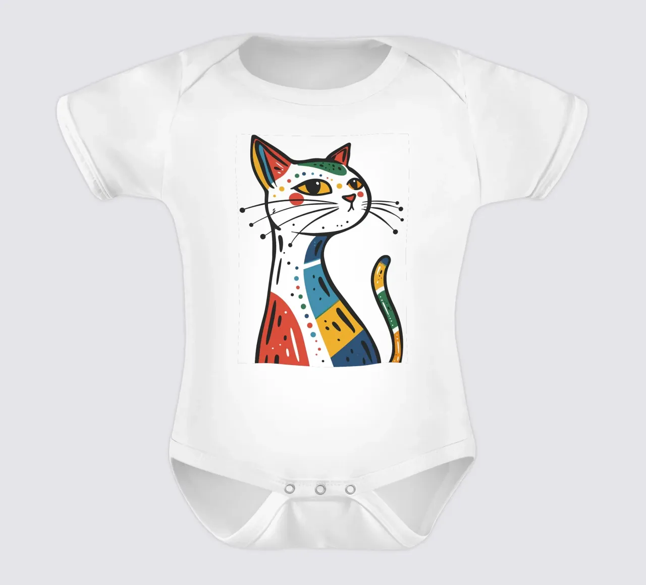 Multi Color Cat body neonato maniche corte da Damion Francis