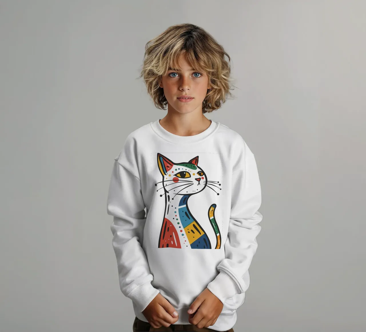 Multi Color Cat felpa bambino da Damion Francis