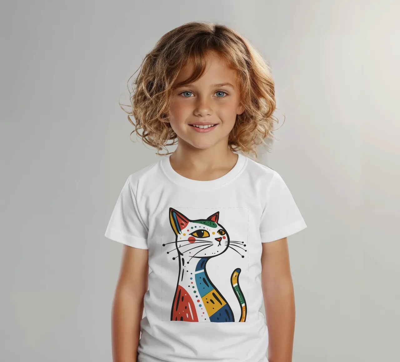 Multi Color Cat t-shirt bambini da Damion Francis