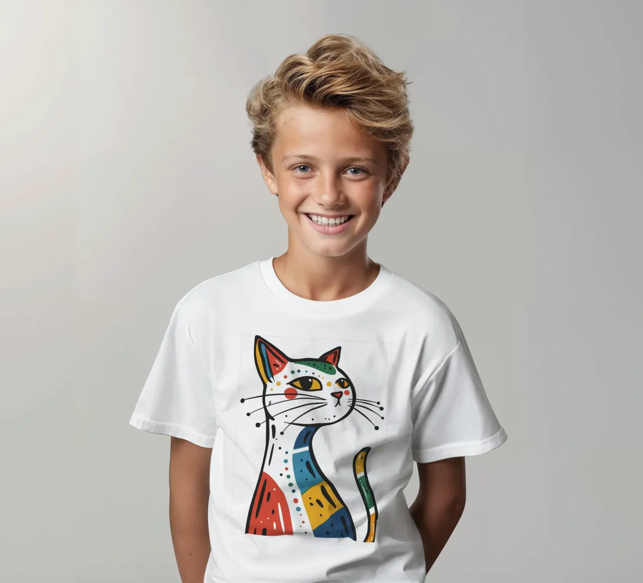 Multi Color Cat t-shirt bambini da Damion Francis