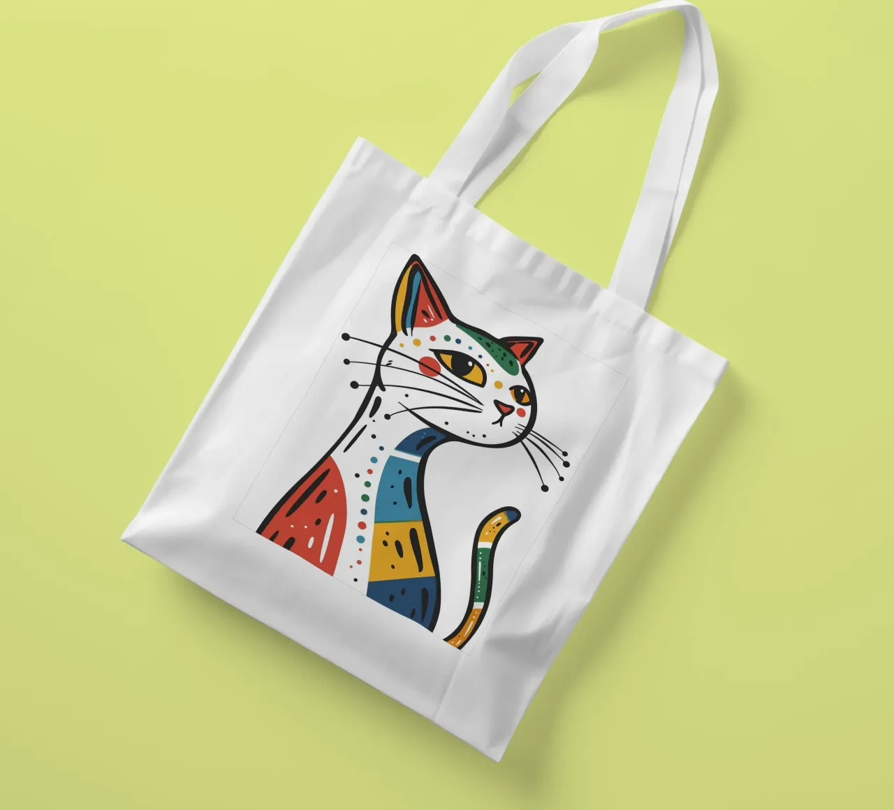 Multi Color Cat borsa in juta da Damion Francis