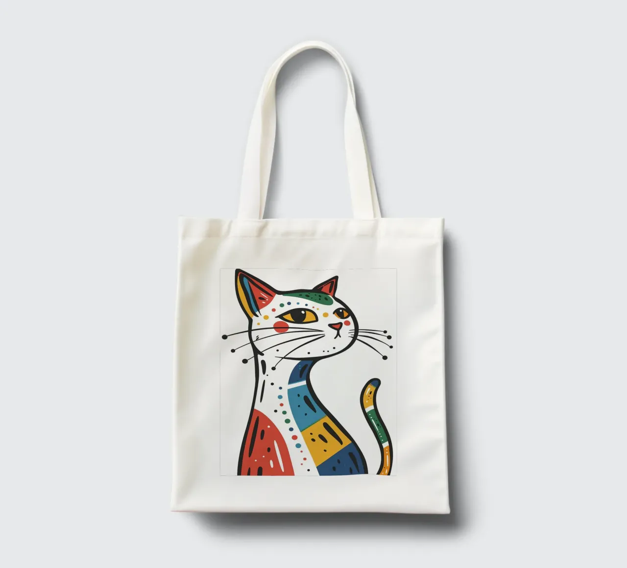 Multi Color Cat borsa in juta da Damion Francis