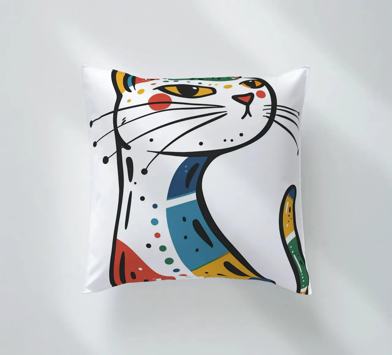 Multi Color Cat cuscino da Damion Francis