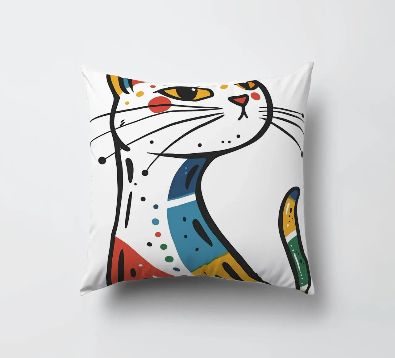 Multi Color Cat cuscino da Damion Francis