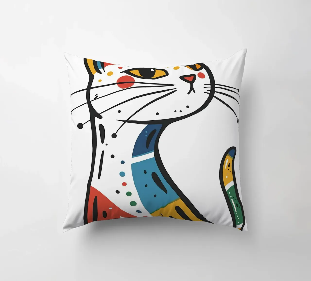 Multi Color Cat cuscino da Damion Francis