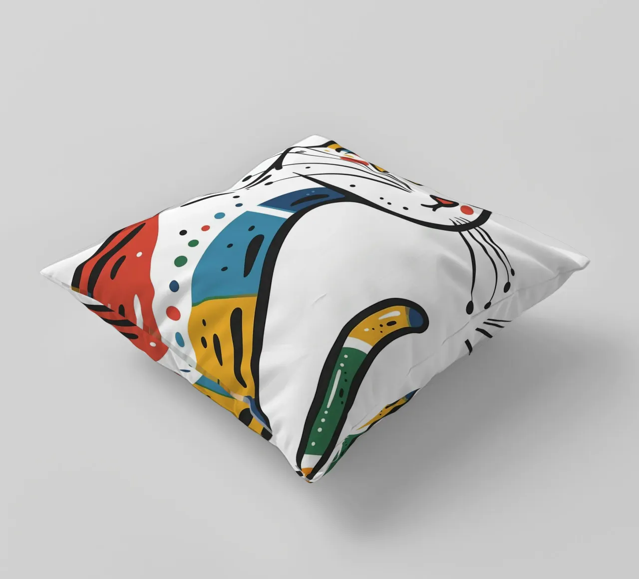 Multi Color Cat cuscino da Damion Francis